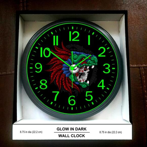 Aztec Guadalajara Chivas Jalisco Mexico Glow In The Dark Wall Clock New!
